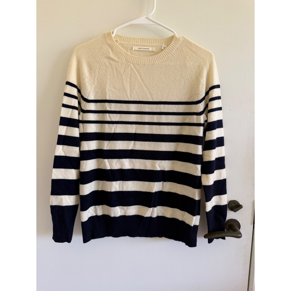 Chinti & Parker striped crewneck cashmere sweater fall quiet luxury business